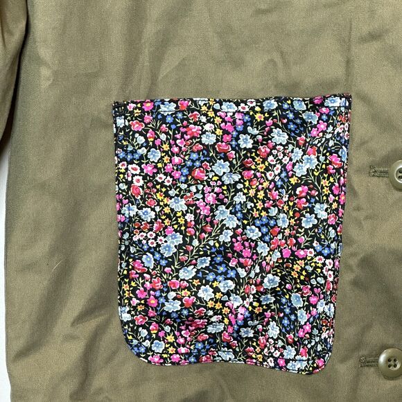 Vans X Liberty Boxy Button Up Oversized Brush Cotton Jacket Green Women's Medium - Picture 7 of 11